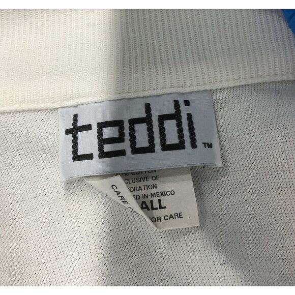 VTG Teddi White Nautical Boat Flags Embroidered Button Down Shirt small - Picture 3 of 4